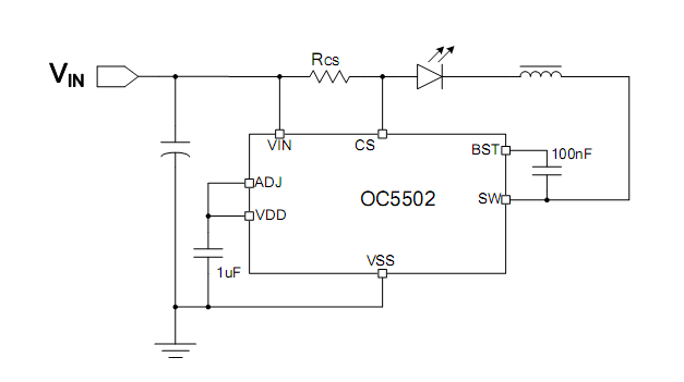 OC5502芯片应用电路图原理