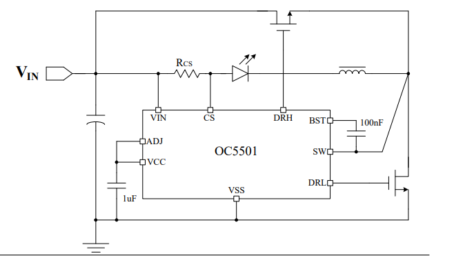 同步降压LED恒流驱动器OC550X系列助力高端LED驱动方案设计，省掉后端续流二极管行业动态封面图